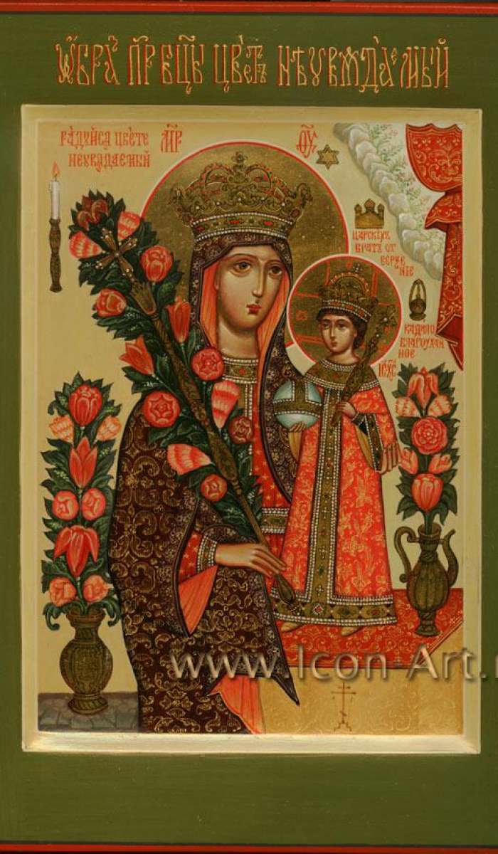 Фото: Икона Пресвятой Богородицы «Неувядаемый Цвет»