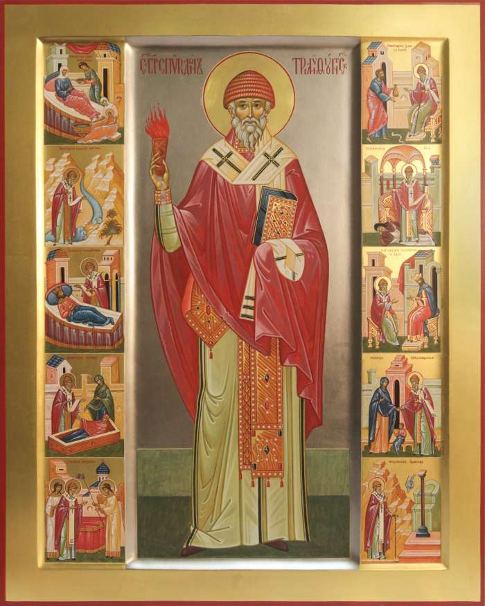 Фото: Святитель Спиридон Тримифунтский с житием