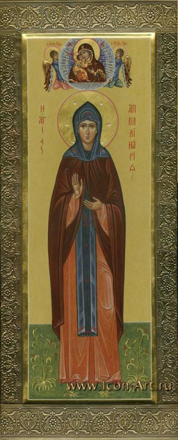 Мерная икона. Святая Аполлинария преподобная и Владимирская икона Пресвятой Богородицы.