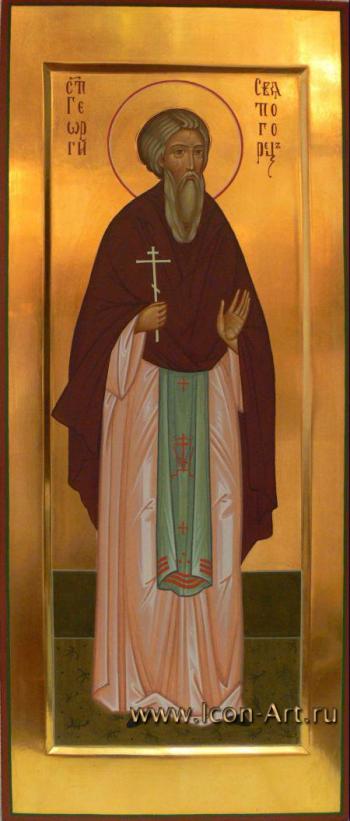 Мерная икона. Святой Георгий Святогорец, Иверский (Афонский), ктитор, перелагатель Святого Писания на грузинский язык