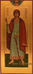 Мерная икона. Святой князь Михаил Муромский чудотворец. Сверху Благословляющий Господь Вседержитель