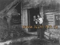 Н. С. Матвеев «Пожар». 1891г - крестьянка держит перед собой предохраняющюю от пожара икону «Hеопалимaя Kупинa»