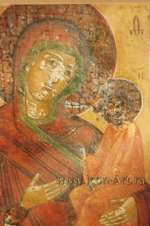 Фрагмент иконы Прес. Богородицы «Тихвинская»