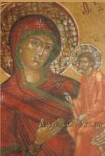 Фрагмент иконы Прес. Богородицы «Тихвинская»