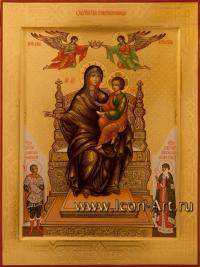 Икона Пресвятой Богородицы «Домостроительница». Святой Димитрий Солунский и святая равноапостольная Ольга