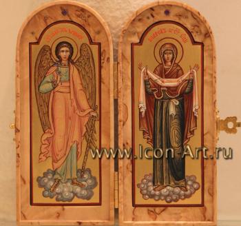 Складень: Пресвятая Богородица и Ангел Хранитель 