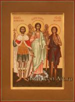 Семейная икона. Святой Ангел Хранитель, святой благоверный князь Александр Невский, святая преподобная Мария Египетская