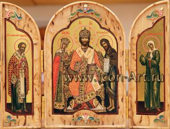 Складень: Деисус со святителем Николаем и святой блаженной Матроной Московской