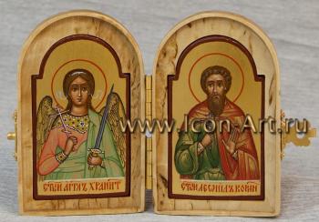 Складень: Святой Ангел Хранитель и святой мученик Леонид Коринфский