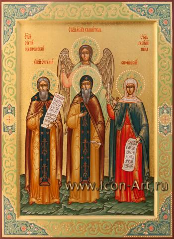 Семейная икона, святые: Ангел Хранитель, прп. Серигий Радонежский, прп. Евгений Вифинский, равноап. Нина