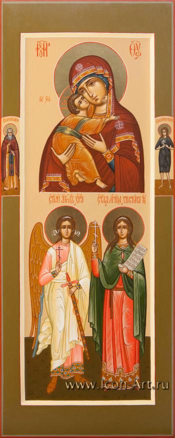 Богородица «Владимирская», Ангел Хранитель и святая мученица Христина