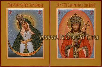 Венчальная пара с иконой Божией Матери «Остробрамская»