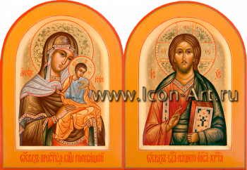 Венчальная пара с иконой Божией Матери «Голубицкая»