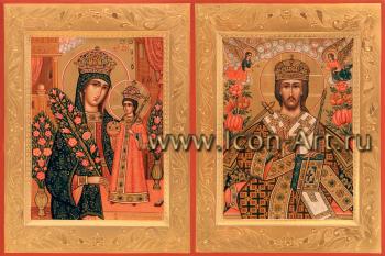 Венчальная пара с иконами «Иисус Великий Архиерей и «Неувядаемый Цвет»