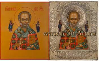 Икона подокладница святитель Николай Мирликийский