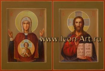 Венчальная пара с иконой Пресвятой Богородицы «Абалацкая»