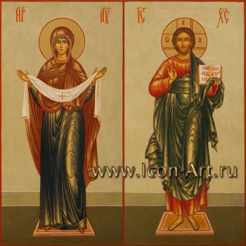 Венчальная пара с иконой Пресвятой Богородицы «Покров»