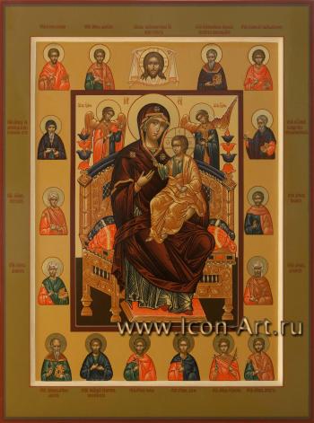 Пресвятая Богородица «Всецарица» со святыми целителями и чудотворцами