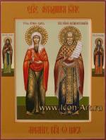 Семейная икона: святые мученица Лариса и святой праведный Алексий Бортсурманский