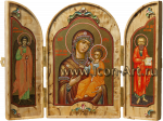 Складень: Пресвятая Богородица «Иверская» с Ангелом Хранителем и апостолом Петром