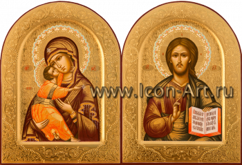 Венчальная пара с иконой Божией Матери «Владимирская»