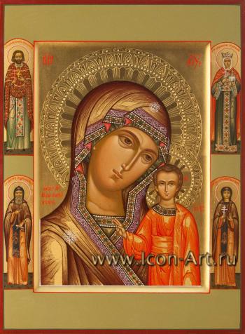 Семейная икона: Пресвятая Богородица Казанская с избранными святыми