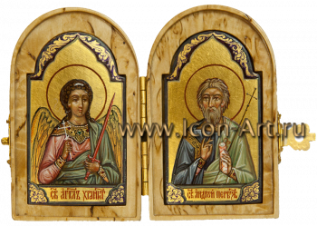Складень: Святой Ангел Хранитель и святой апостол Андрей Первозванный