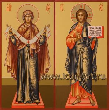 Венчальная пара с иконой Пресвятой Богородицы «Покров»