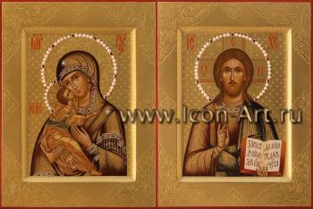 Венчальная пара с иконой Пресвятой Богородицы «Владимирская»