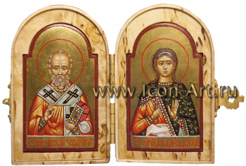 Складень: Святитель Николай и святая мц. Надежда Римская 