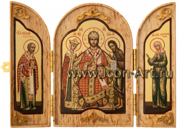 Складень: Деисус со ссвятителем Николаем и Блаженной Матроной Московской