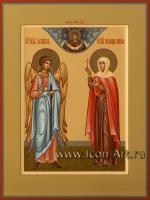 Семейная икона: Свтой Ангел Хранитель и мученица Александра Анкирская