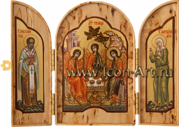 Складень: Святая Троица, святитель Николай, ст. Матрона Московская