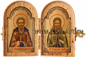 Складень: святые преподобные Герман Валаамский и Герман Аляскинский