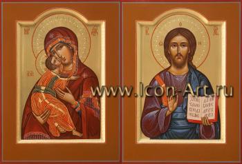 Венчальная пара с иконой Пресвятой Богородицы «Владимирская»