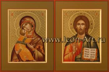 Венчальная пара с иконой Богородицы «Владимирская»