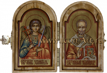 Складень: святой Ангел Хранитель и свт. Николай