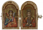 Складень: святой Ангел Хранитель и св. Вячеслав Чешский