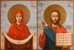 Венчальная пара с иконой Богородицы «Покров»
