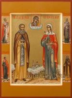 Семейная икона: прп. Александр Свирский и св. Сусанна Мироносица