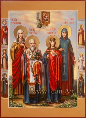Семейная икона, святые: мц. Татиана, свт. Иродион, мц, Варвара, прп. Анна Кашинская