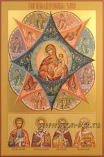 Пресвятая Богородица «Неопалимая купина» с избранными святыми