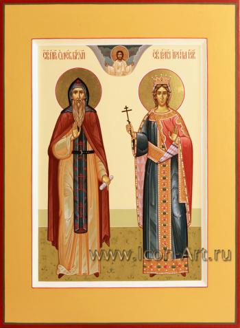 Семейная икона: святые Олег Брянский и царица Ирина