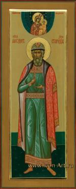 Святой благоверный князь Феодор Стародубский. На полях иконы образ Пресвятой Богородицы «Моздокская»