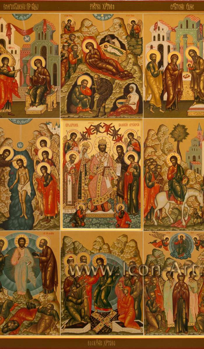 Фото: Икона с двунадесятыми праздниками
