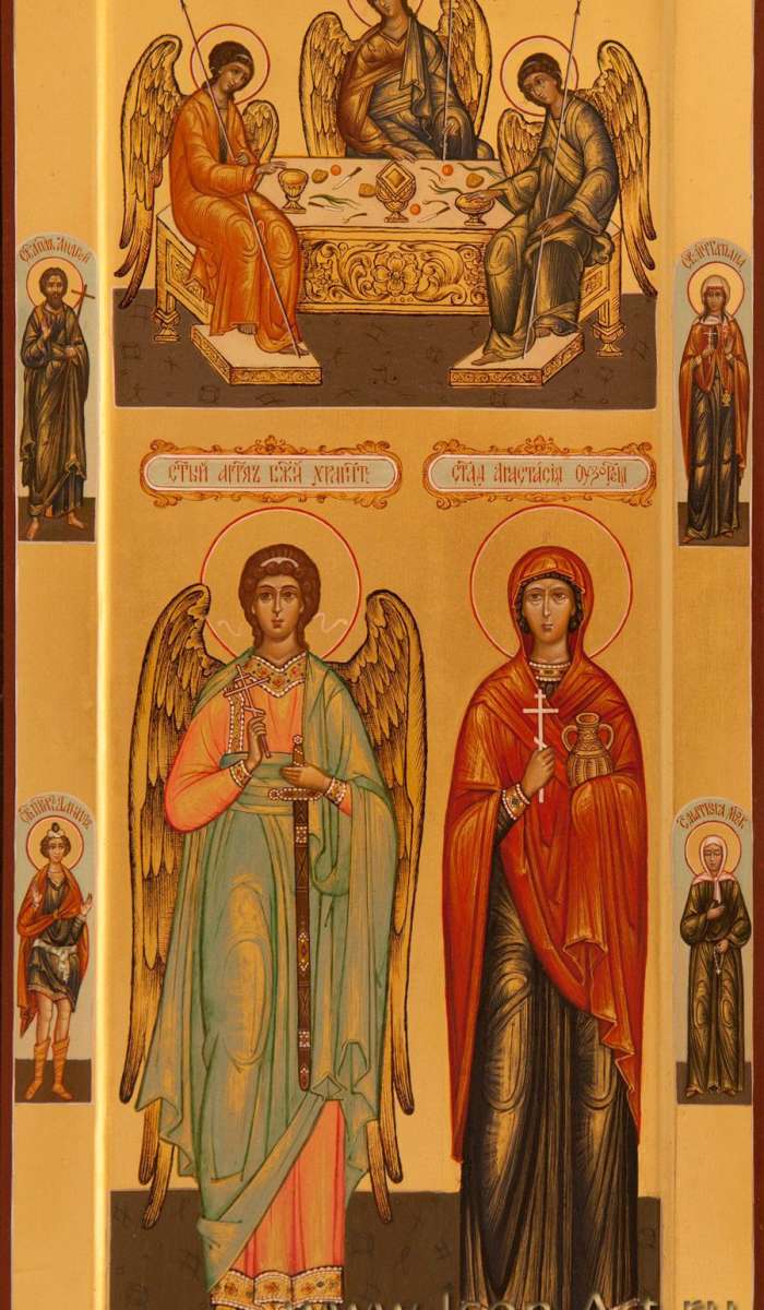 Фото: Святая Анастасия Узорешительница и святой Ангел Хранитель. Святая Троица