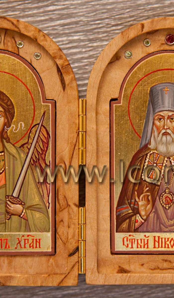 Фото: Складень. Святой ангел Хранитель и святой Николай Японский 