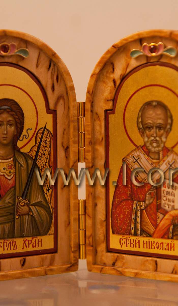 Фото: Складень. Святой Ангел Хранитель и святой Николай Чудотворец