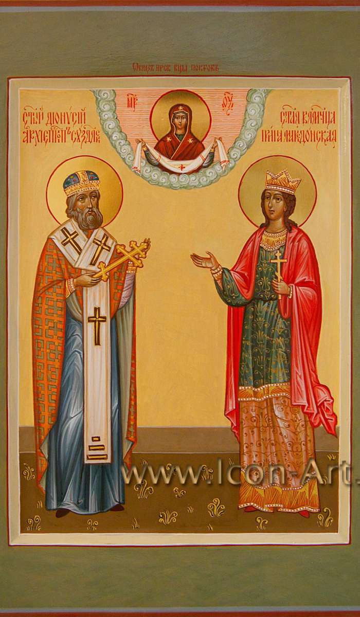 Фото: Семейная икона. Святой архиепископ Дионисий Суздальский и святая великомученица Ирина Македонская