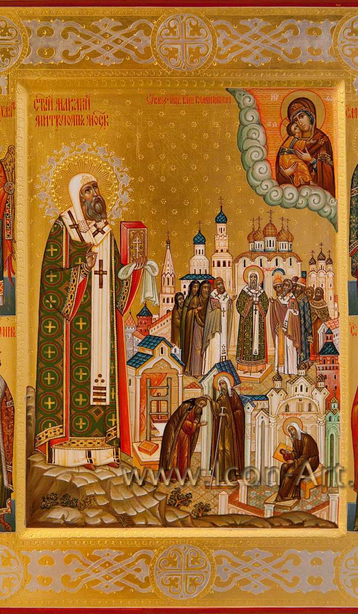 Фото: Икона «Святой Макарий Митрополит Московский с житием»